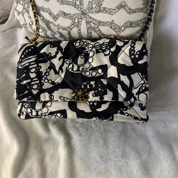 Inspired Quilted Printed Canvas Black And White